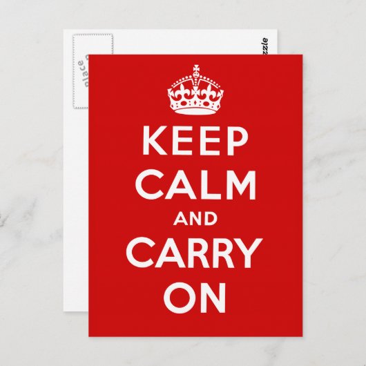 Keep Calm and Carry On ポストカード (正面/裏面)