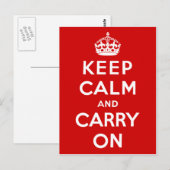 Keep Calm and Carry On ポストカード (正面/裏面)