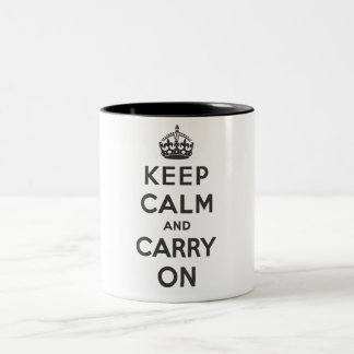 Keep Calm and Carry On -マグ-黒標準 ツートーンマグカップ