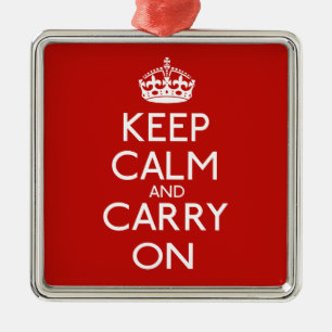 Keep Calm and Carry On メタルオーナメント