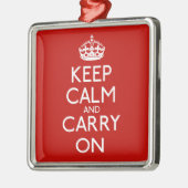 Keep Calm and Carry On メタルオーナメント (左)