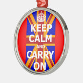 KEEP CALM AND CARRY ON メタルオーナメント (左)