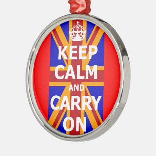 KEEP CALM AND CARRY ON メタルオーナメント (左)
