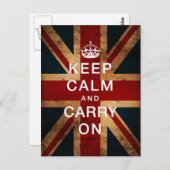 「Keep Calm and Carry On」（ユニオン・ジャック） ポストカード (正面/裏面)