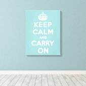 Keep Calm and Carry On ライトブルー キャンバスプリント (インサイチュ (ウッドフロア))