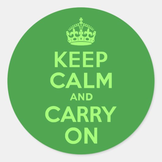 Keep Calm and Carry On ラウンドシール (正面)