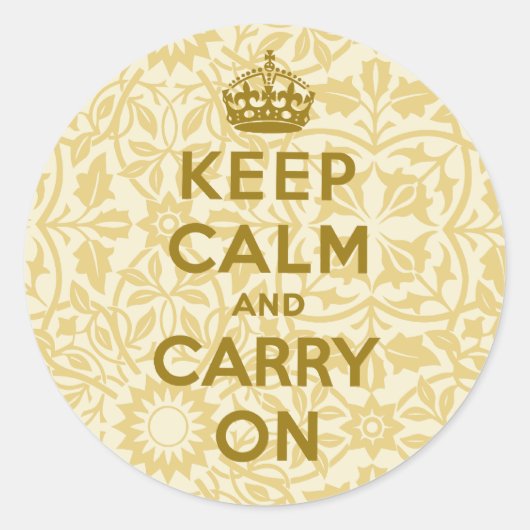 Keep Calm and Carry On ラウンドシール (正面)