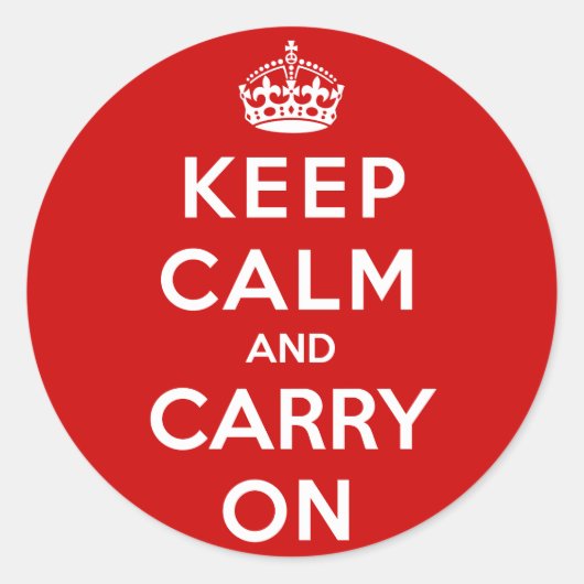 Keep Calm and Carry On ラウンドシール (正面)