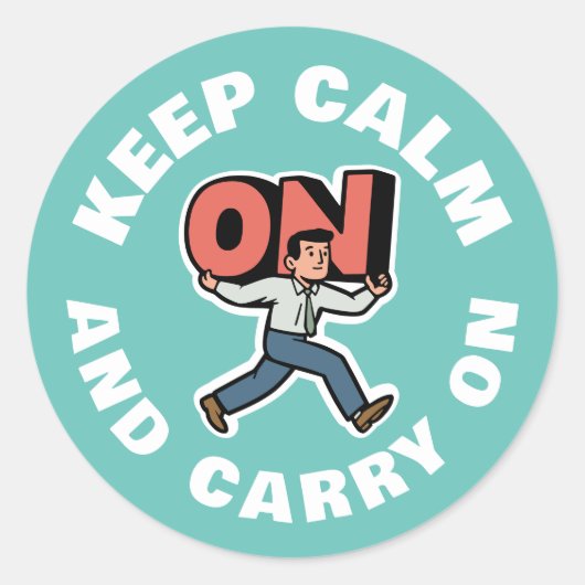 Keep Calm and Carry On ラウンドシール (正面)