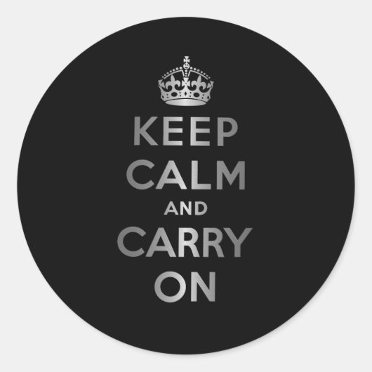 Keep Calm and Carry On ラウンドシール (正面)