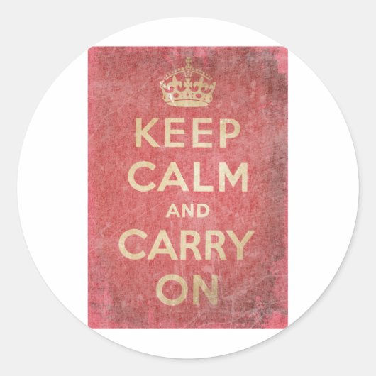 Keep Calm and Carry On ラウンドシール (正面)