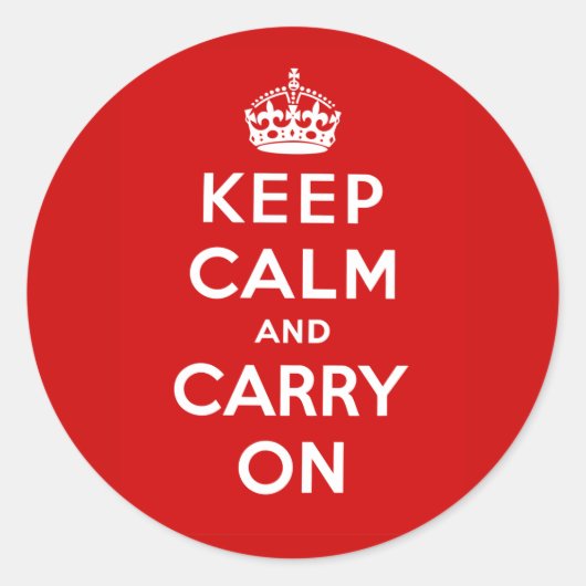 Keep Calm and Carry On ラウンドシール (正面)