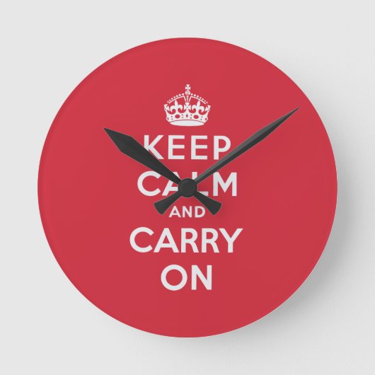 Keep Calm and Carry On ラウンド壁時計 (正面)