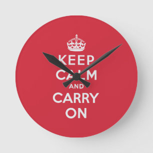 Keep Calm and Carry On ラウンド壁時計