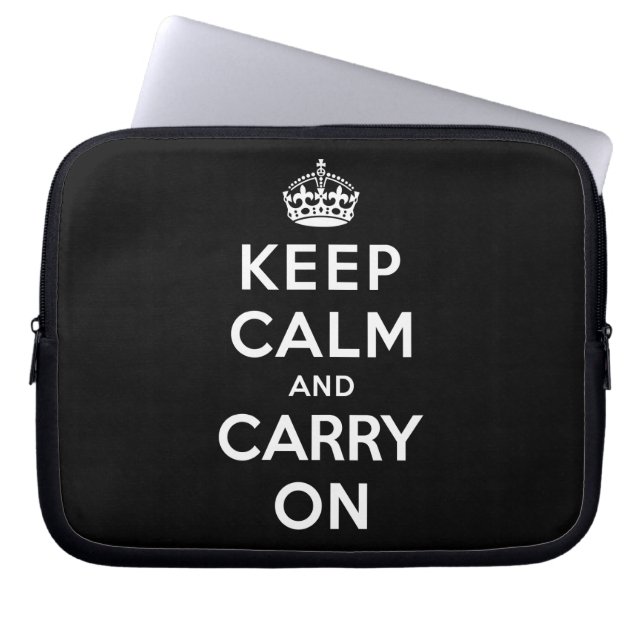 Keep Calm and Carry On ラップトップスリーブ (正面)