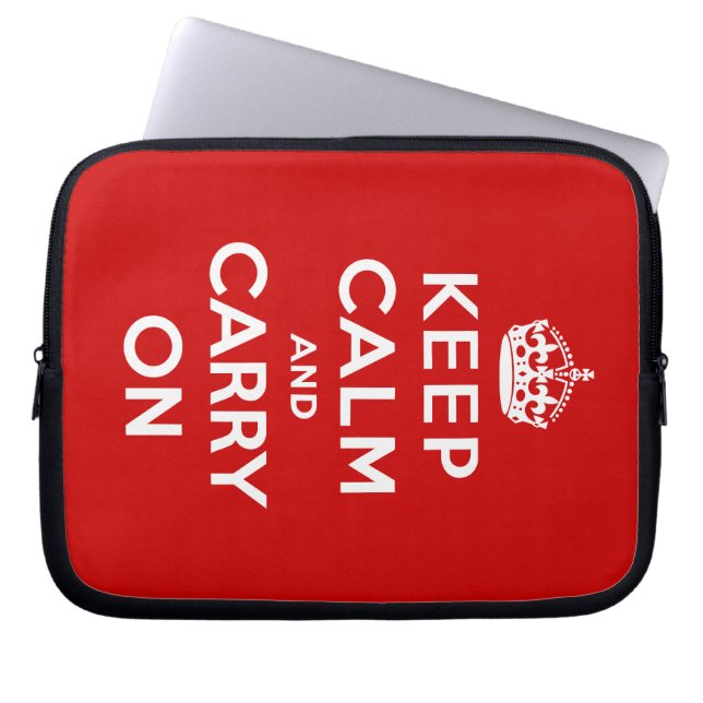 Keep Calm and Carry On ラップトップスリーブ (正面)