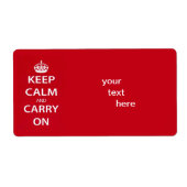 Keep Calm and Carry On ラベル (正面)