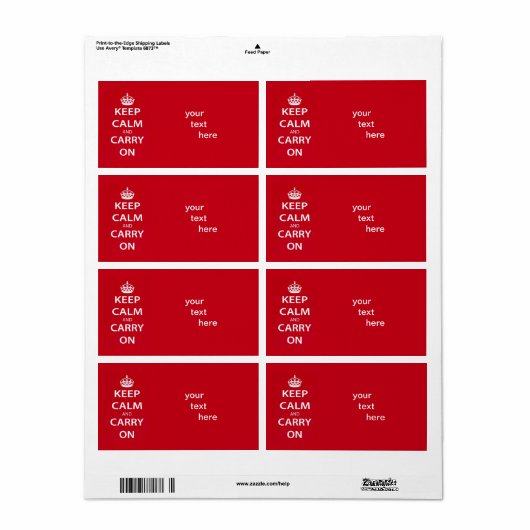 Keep Calm and Carry On ラベル (フルシート)