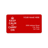 Keep Calm and Carry On ラベル (正面)