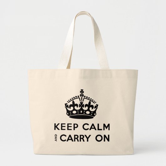 Keep Calm and Carry On ラージトートバッグ (正面)