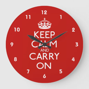 Keep Calm and Carry On ラージ壁時計