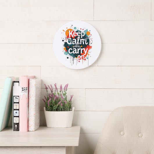 Keep Calm and Carry On ラージ壁時計 (読書スペース)