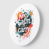 Keep Calm and Carry On ラージ壁時計 (傾斜)