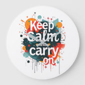 Keep Calm and Carry On ラージ壁時計 (正面)