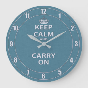 Keep Calm and Carry On ラージ壁時計