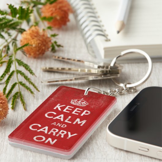 Keep Calm and Carry On、ヴィンテージ キーホルダー (正面右)