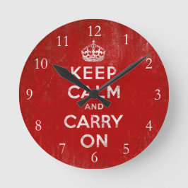 Keep Calm and Carry On、ヴィンテージ ラウンド壁時計