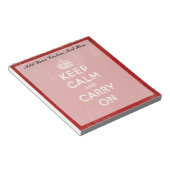 Keep Calm and Carry On、ヴィンテージ 赤と白 ノートパッド (アングル)