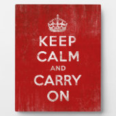 Keep Calm and Carry On、ヴィンテージ 赤と白 フォトプラーク (正面)