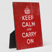 Keep Calm and Carry On、ヴィンテージ 赤と白 フォトプラーク (側面)