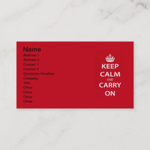 Keep Calm and Carry On 名刺