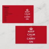Keep Calm and Carry On 名刺 (正面/裏面)