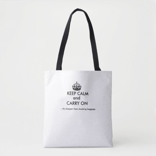 「Keep Calm and Carry On- – 安い」バッグ トートバッグ (正面)