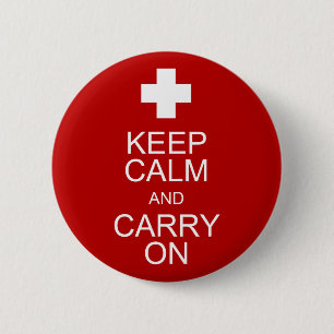 Keep Calm and Carry On -救急処置 缶バッジ