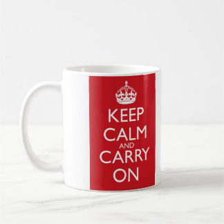 Keep Calm and Carry On: 消防車の赤 コーヒーマグカップ