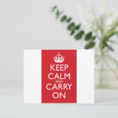 Keep Calm and Carry On: 消防車の赤 ポストカード (スタンド正面)