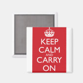 Keep Calm and Carry On：消防車の赤 マグネット (正面/裏面)
