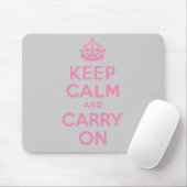 Keep Calm and Carry On。 淡いピンク。 最も最高のな価格 マウスパッド (マウス)
