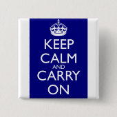 Keep Calm and Carry On: 濃紺 缶バッジ (正面)