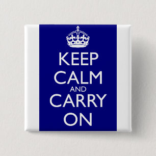 Keep Calm and Carry On: 濃紺 缶バッジ