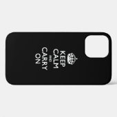 KEEP CALM AND CARRY ON 無地の黒 Case-Mate iPhoneケース (裏面 (横))