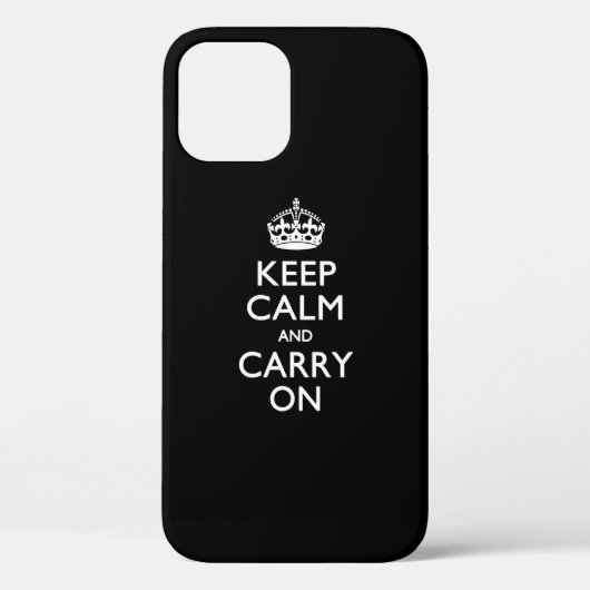 KEEP CALM AND CARRY ON 無地の黒 Case-Mate iPhoneケース (裏面)