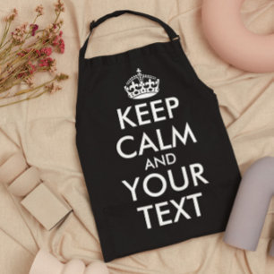 Keep Calm and Carry On-独自の作成 エプロン