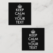 Keep Calm and Carry On – 独自の作成 スクエア名刺 (正面/裏面)