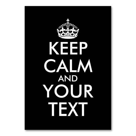 Keep Calm and Carry On – 独自の作成 テーブルナンバー (正面)