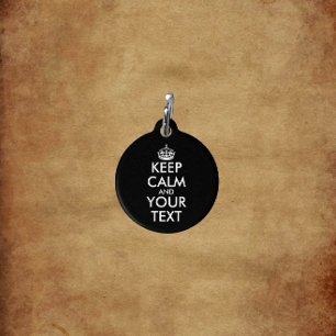 Keep Calm and Carry On-独自の作成 ペット ネームタグ